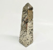 5.74" Polished PYRITE CRYSTAL OBELISK Tower Huanzala mine, Peru T656