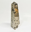 6.06" Polished PYRITE CRYSTAL OBELISK Tower Huanzala mine, Peru T654
