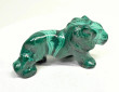 3.54" POLISHED MALACHITE LION Animal Carving Congo - CM185