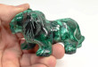 3.54" POLISHED MALACHITE LION Animal Carving Congo - CM185