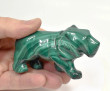 3.42" POLISHED MALACHITE LION Animal Carving Congo - CM186