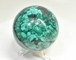 2.79" POLISHED MALACHITE SPHERE With Stand Congo - E249