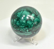 2.67" POLISHED MALACHITE SPHERE With Stand Congo - E709