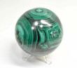3.22" POLISHED MALACHITE SPHERE With Stand Congo - E713