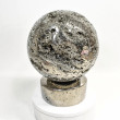 8.57" XXL Polished PYRITE CRYSTAL SPHERE Carving W/Base Huanzala mine, Peru T678