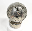 8.57" XXL Polished PYRITE CRYSTAL SPHERE Carving W/Base Huanzala mine, Peru T678
