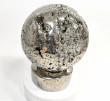 8.57" XXL Polished PYRITE CRYSTAL SPHERE Carving W/Base Huanzala mine, Peru T678