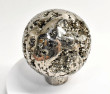 4.88" Polished PYRITE CRYSTAL SPHERE Carving With Base Huanzala mine, Peru T687