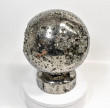 7.65" XXL Polished PYRITE CRYSTAL SPHERE Carving Huanzala mine, Peru T680
