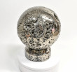 7.65" XXL Polished PYRITE CRYSTAL SPHERE Carving Huanzala mine, Peru T680