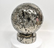 7.65" XXL Polished PYRITE CRYSTAL SPHERE Carving Huanzala mine, Peru T680