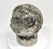 6.25" Polished PYRITE CRYSTAL SPHERE Carving Huanzala mine, Peru T681