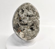 6.25" Polished PYRITE CRYSTAL EGG Carving With Stand Huanzala mine, Peru T688
