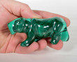 3.89" Beautiful POLISHED MALACHITE Big Cat Carving - Congo mc504