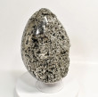 9.13" Polished PYRITE CRYSTAL EGG Carving With Stand Huanzala mine, Peru T690