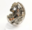7.16" Polished PYRITE CRYSTAL EGG Carving With Stand Huanzala mine, Peru T689