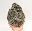 7.16" Polished PYRITE CRYSTAL EGG Carving With Stand Huanzala mine, Peru T689