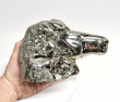 7.48" Polished PYRITE CRYSTAL HORSE Bust Carving Huanzala mine, Peru T675