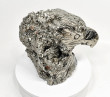 8.07" Polished PYRITE CRYSTAL EAGLE Bust Carving Huanzala mine, Peru T676