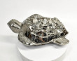 9.72" Polished PYRITE CRYSTAL TURTLE Carving Huanzala mine, Peru T677
