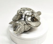 9.72" Polished PYRITE CRYSTAL TURTLE Carving Huanzala mine, Peru T677