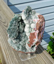 5.55" QUARTZ on MALACHITE with Cobalto Calcite Lupoto Mine Congo Q390