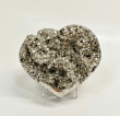 3.97" Polished PYRITE CRYSTAL HEART Carving Huanzala mine, Peru T703