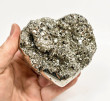 3.97" Polished PYRITE CRYSTAL HEART Carving Huanzala mine, Peru T703