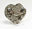 4.21" Polished PYRITE CRYSTAL HEART Carving Huanzala mine, Peru T695
