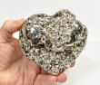 4.21" Polished PYRITE CRYSTAL HEART Carving Huanzala mine, Peru T695