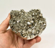 3.93" Polished PYRITE CRYSTAL HEART Carving Huanzala mine, Peru T700