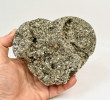 5.03" Polished PYRITE CRYSTAL HEART Carving Huanzala mine, Peru T699