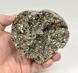 4.21" Polished PYRITE CRYSTAL HEART Carving Huanzala mine, Peru T707