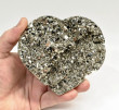 4.21" Polished PYRITE CRYSTAL HEART Carving Huanzala mine, Peru T707