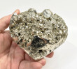 4.21" Polished PYRITE CRYSTAL HEART Carving Huanzala mine, Peru T710