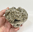 4.21" Polished PYRITE CRYSTAL HEART Carving Huanzala mine, Peru T710