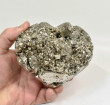4.21" Polished PYRITE CRYSTAL HEART Carving Huanzala mine, Peru T710