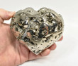 4.21" Polished PYRITE CRYSTAL HEART Carving Huanzala mine, Peru T710