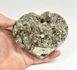 4.21" Polished PYRITE CRYSTAL HEART Carving Huanzala mine, Peru T710
