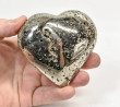 3.18" Polished PYRITE CRYSTAL HEART Carving Huanzala mine, Peru T711