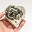 3.62" Polished PYRITE CRYSTAL HEART Carving Huanzala mine, Peru T721