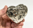 2.95" Polished PYRITE CRYSTAL HEART Carving Huanzala mine, Peru T718