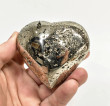 2.87" Polished PYRITE CRYSTAL HEART Carving Huanzala mine, Peru T719