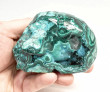 3.58" Polished CHRYSOCOLLA and MALACHITE SKULL Carving Congo - cm216