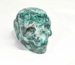 3.58" Polished CHRYSOCOLLA and MALACHITE SKULL Carving Congo - cm216