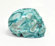 3.18" Polished CHRYSOCOLLA and MALACHITE SKULL Carving Congo - cm215