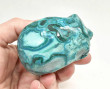 3.18" Polished CHRYSOCOLLA and MALACHITE SKULL Carving Congo - cm215