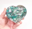 4.09" Polished QUARTZ MALACHITE CHRYSOCOLLA Heart Tentadora mine, Peru T723