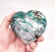 4.09" Polished QUARTZ MALACHITE CHRYSOCOLLA Heart Tentadora mine, Peru T723
