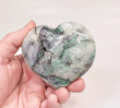 3.30" Polished QUARTZ MALACHITE CHRYSOCOLLA Heart Tentadora mine, Peru T725